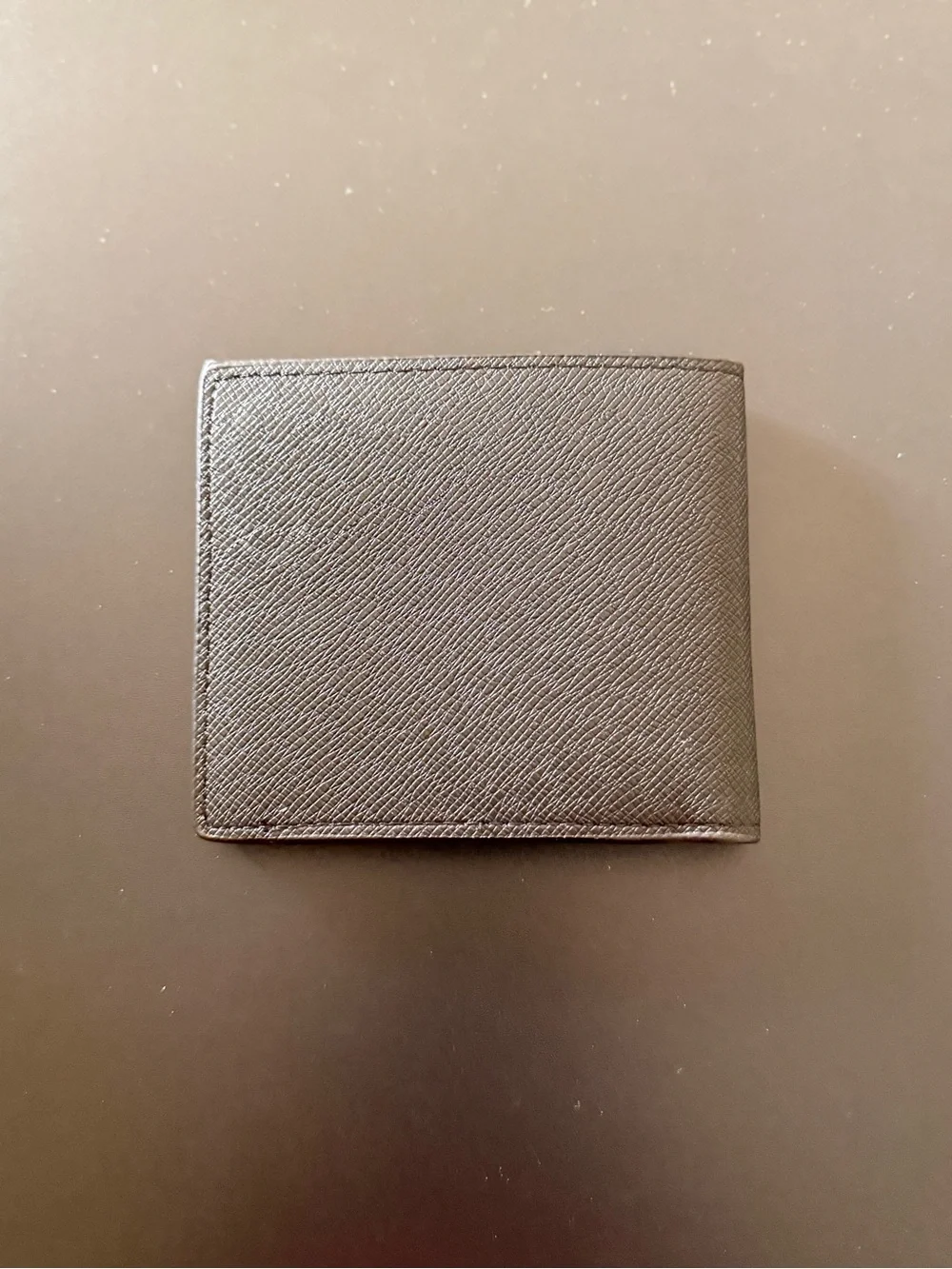 Louis Vuitton Black Textured Leather Billfold Wallet with Embossed LV